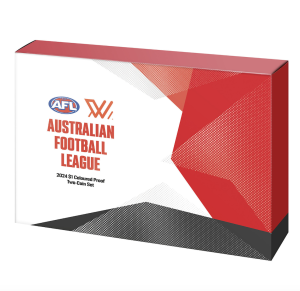 2024 2 x $1 AFL  football coloured al/bronze proof set